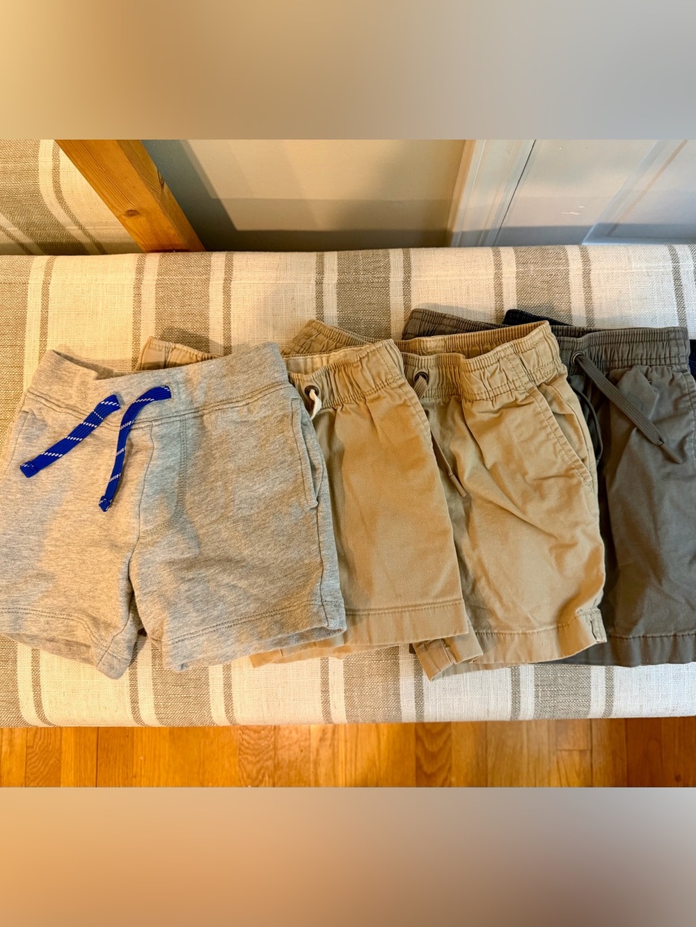 Crewcuts Boys Pull-On Shorts, 5 pairs - Tan (2), Gray, Olive, Navy